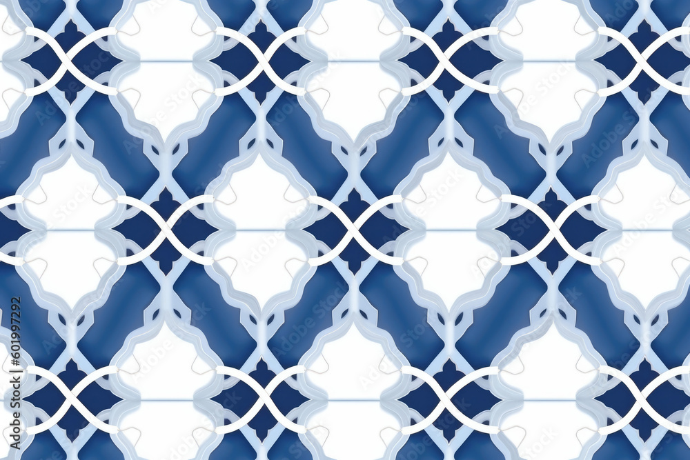 Fototapeta premium blue and white moroccan pattern background