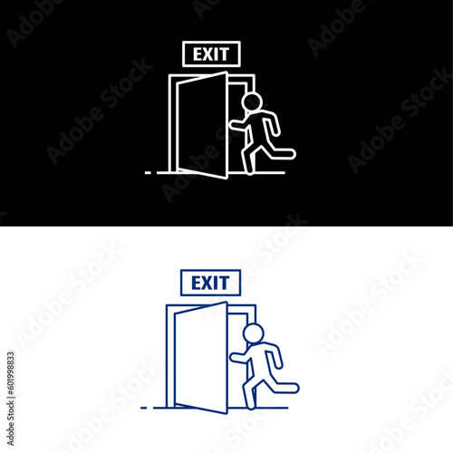 Person running to escape icon. Vector line icon with editable stroke.