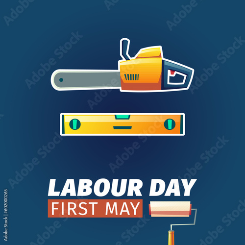 labor day social media post illustration design
