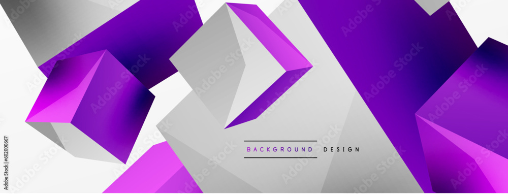 3d vector abstract background. Flying cubes composition. Trendy techno business template for wallpaper, banner, background or landing 3d vector abstract background. Flying cubes composition. Trendy techno business template for wallpaper, banner, background or landing