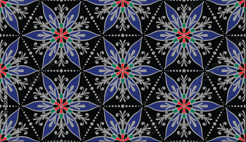 Geometric ethnic oriental pattern traditional Design for background,carpet,wallpaper,clothing,wrapping,Batik,fabric,Vector illustration.embroidery style.