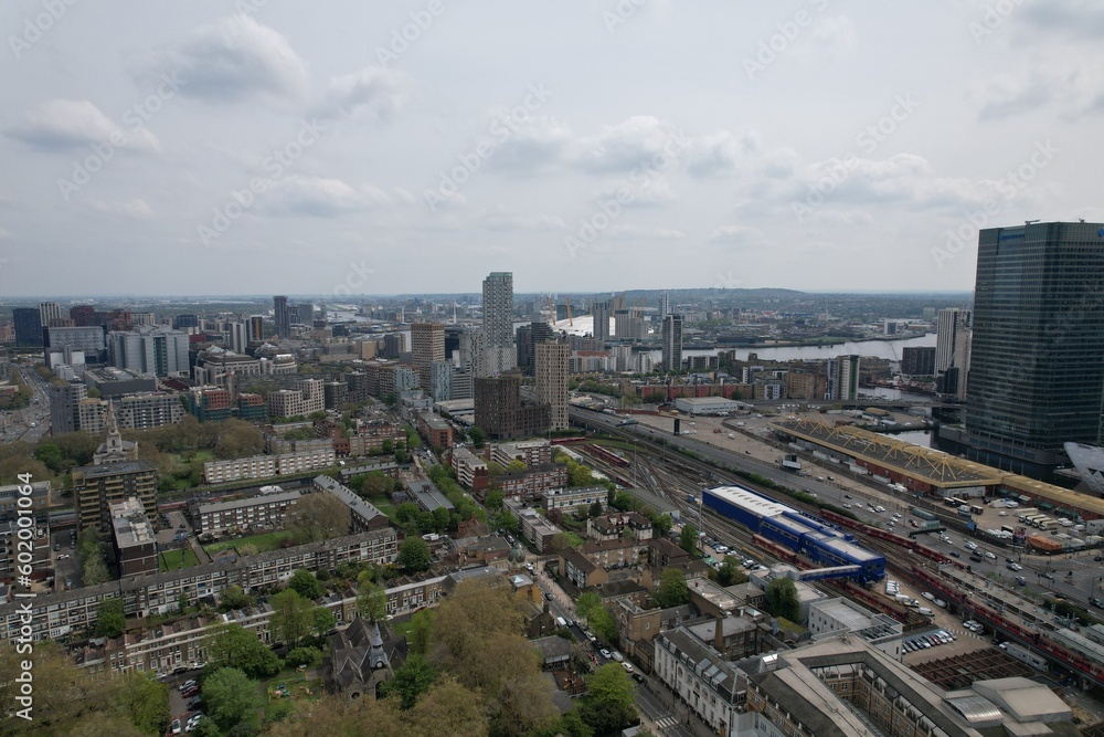Poplar East London UK Flats ,apartments , housing drone aerial view. Poplar East London UK Flats ,apartments , housing drone aerial view.