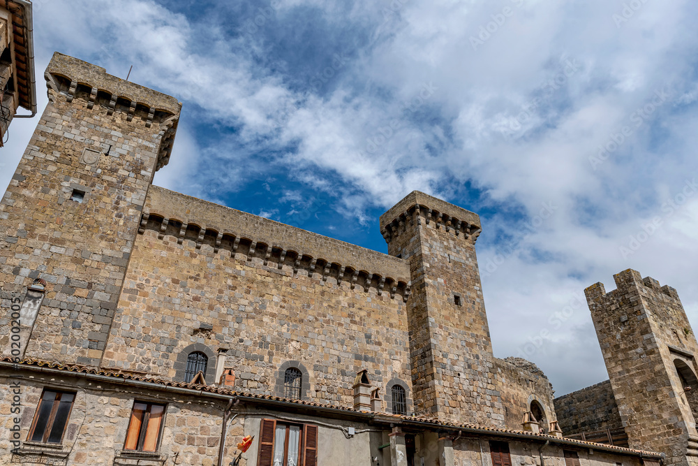 Rocca Monaldeschi della Cervara fortress, Bolsena, Italy, on a sunny day