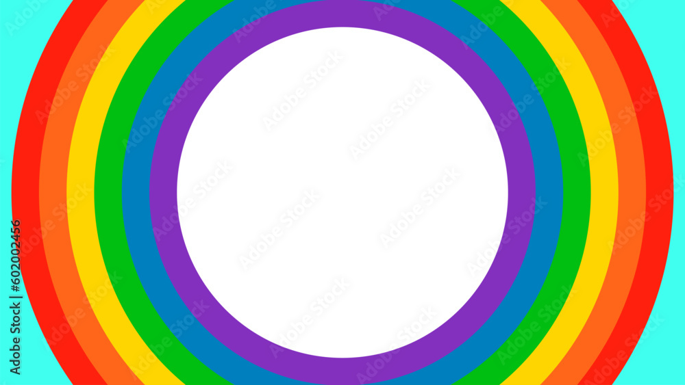 Obraz premium Background BG Abstract Rainbow Circular. Multicolored LGBT Pride Month. LGBTQ+ Colorful Radial Circle. Energy Power LGBTQIA Movement Circles.