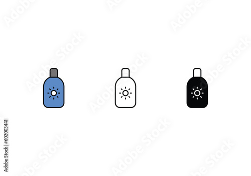 Lotion Icons in three styles vector stock illustrations.sutiable mobile apps web and ui ux