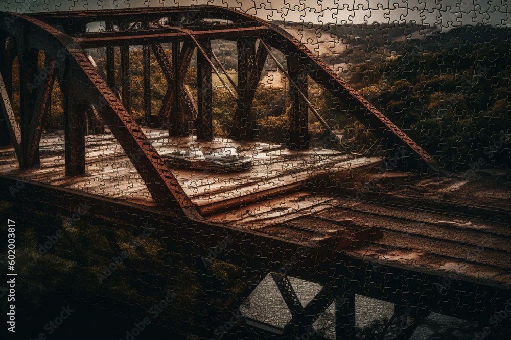 a puzzle of a bridge. Generative AI
