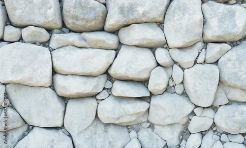 Obraz White stone background. Rock texture. Gray stone grunge background. Fragment of the mountain surface. Close-up. It looks like a stone wall (Generative AI)