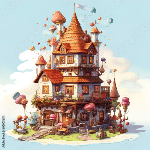 Illustration Cartoon house, Ai generated © IMAGE