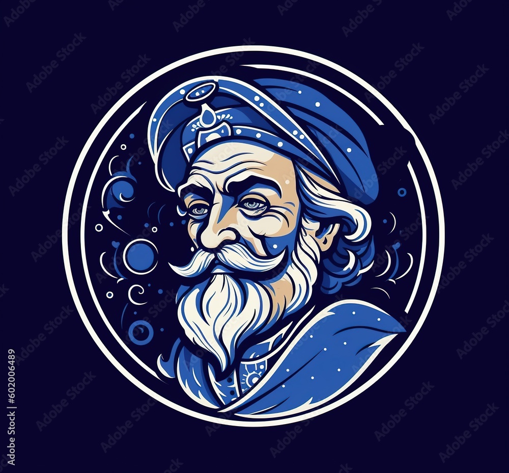 An old man with beard illustration, generative ai An old man with beard illustration, generative ai