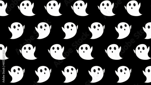 Fototapeta Naklejka Na Ścianę i Meble -  Cute ghost pattern vector illustration Halloween holiday seamless pattern background