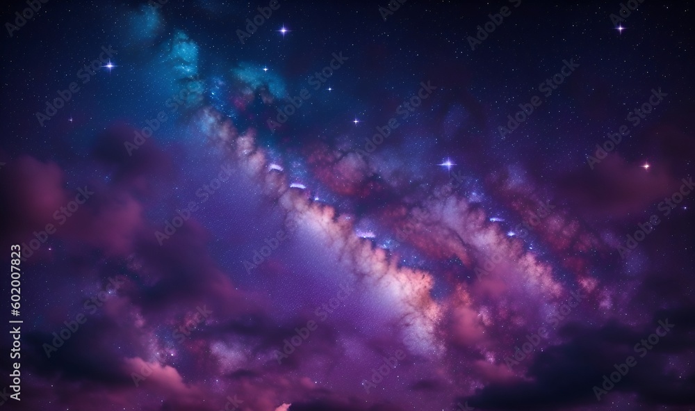 Beautiful sky with stars (Generative AI) - obrazy, fototapety, plakaty 