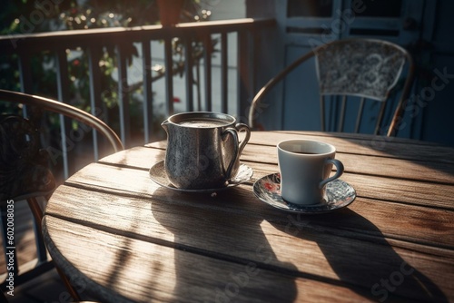 Coffee on the porch. Generative AI © Calliope
