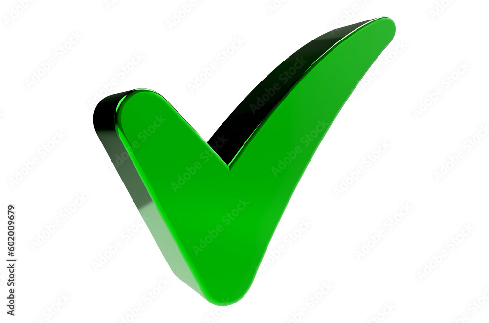 3D Tick - Check Mark Sign on Transparent Background 3D Tick - Check Mark Sign on Transparent Background