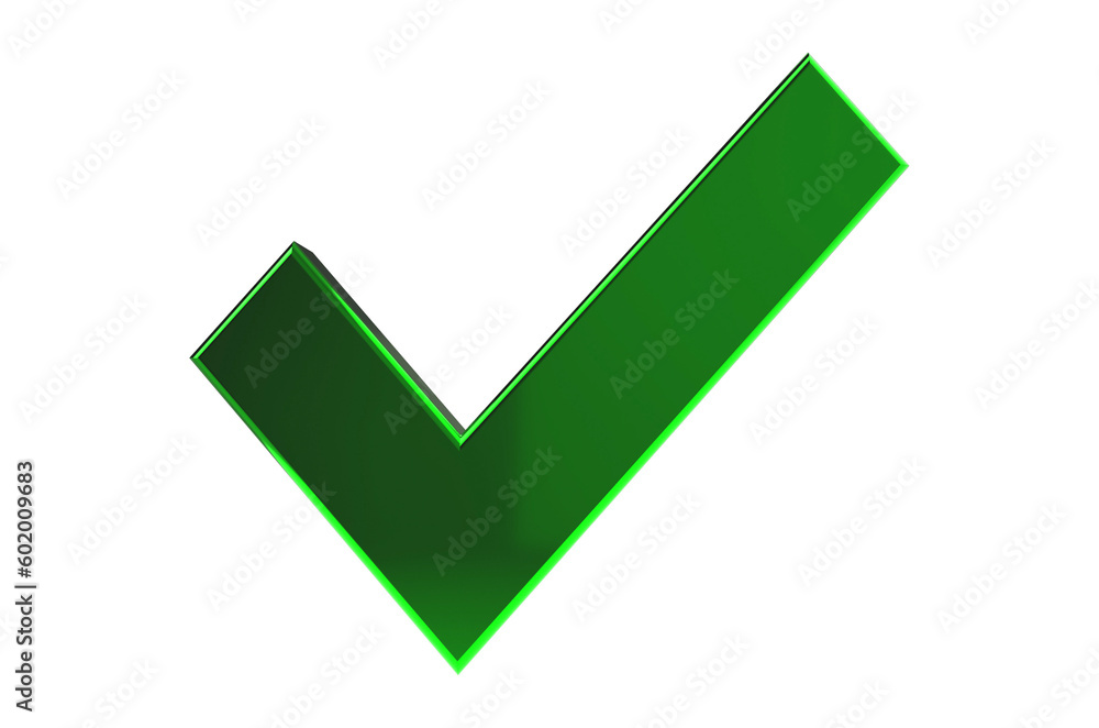 3D Tick - Check Mark Sign on Transparent Background 3D Tick - Check Mark Sign on Transparent Background