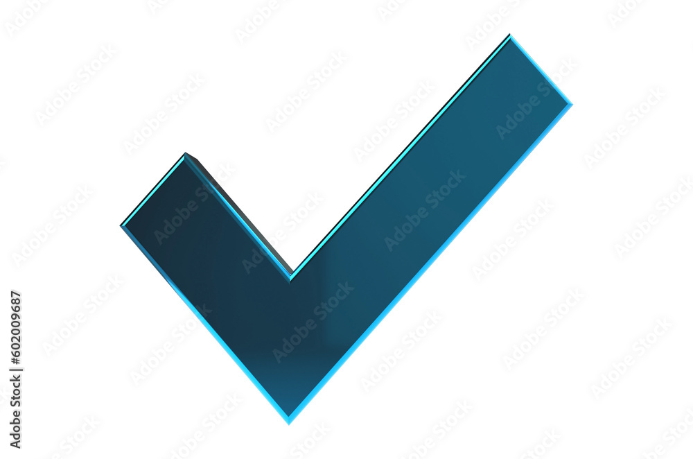 3D Tick - Check Mark Sign on Transparent Background 3D Tick - Check Mark Sign on Transparent Background
