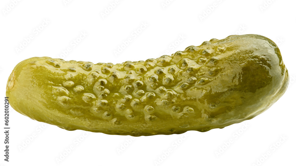 marinated pickled cucumbers isolated on white background, full depth of field - obrazy, fototapety, plakaty 