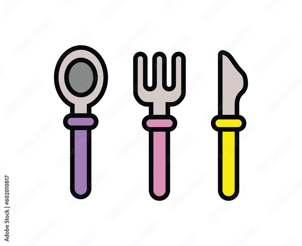 Fork Spoon Knife. Flat design for business financial marketing. Restaurant - fork, knife, spoon, vector symbol. Vector illustration Fork Spoon Knife. Flat design for business financial marketing. Restaurant - fork, knife, spoon, vector symbol. Vector illustration