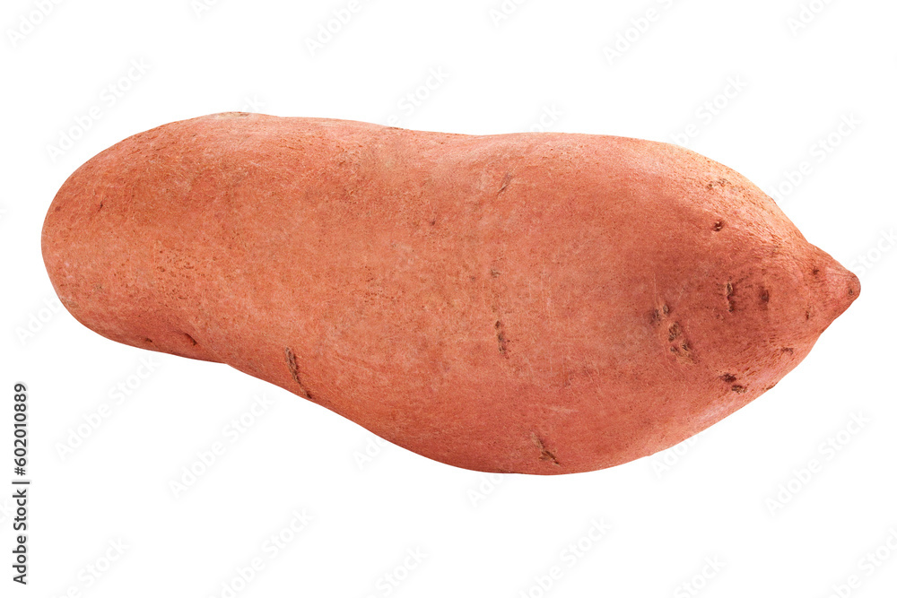 sweet potato, yam, isolated on white background, full depth of field