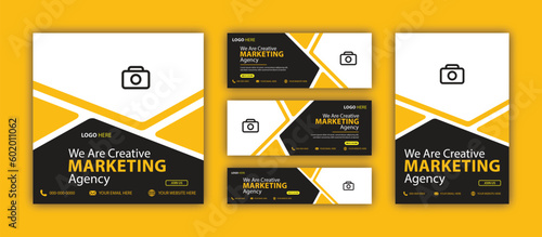 Wallpaper Mural Business social media banner template with for creative marketing agency Facebook cover and post design Premium Vector minimal and modern design Torontodigital.ca