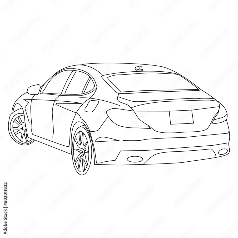 Car Line art Vector Illustration