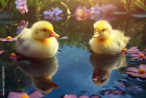 Duck in the water. Generative AI.