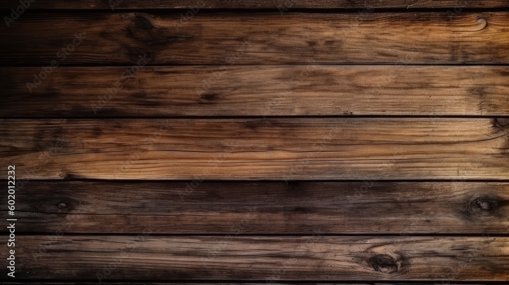 Naklejka premium Brown wood texture background. Generative AI.