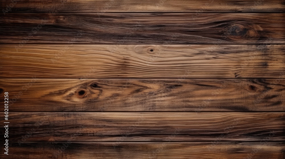 Naklejka premium Brown wood texture background. Generative AI.