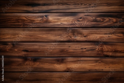 Dark brown old wood texture. Generative AI.