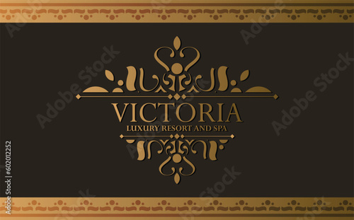 Luxury hotel label template. Trendy vintage royal ornament frames illustration.