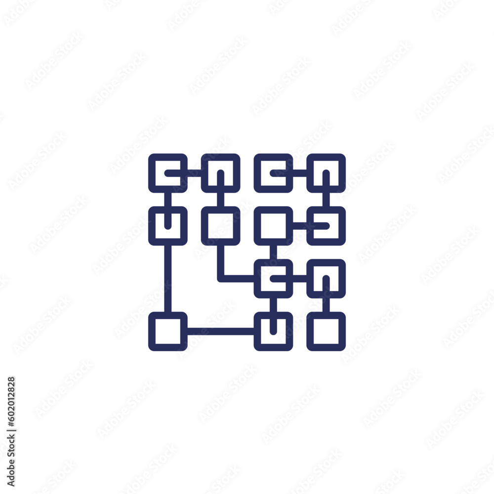 clusters line icon on white clusters line icon on white