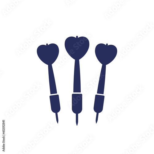 Darts on white, vector icon