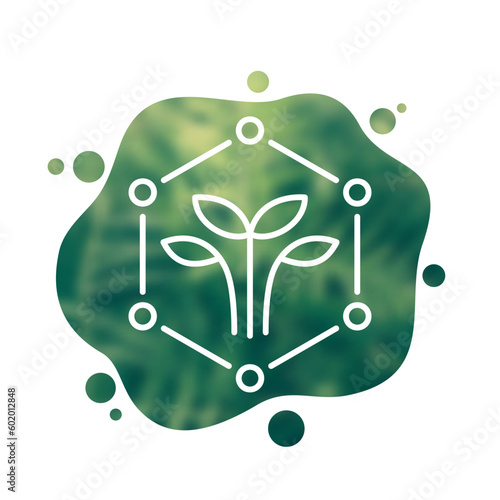 Biodegradable polymer, plastic material line icon, vector photo