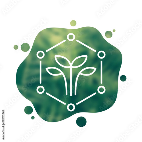 Biodegradable polymer, plastic material line icon, vector