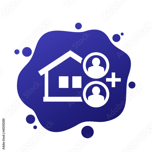 tenants and a house vector icon