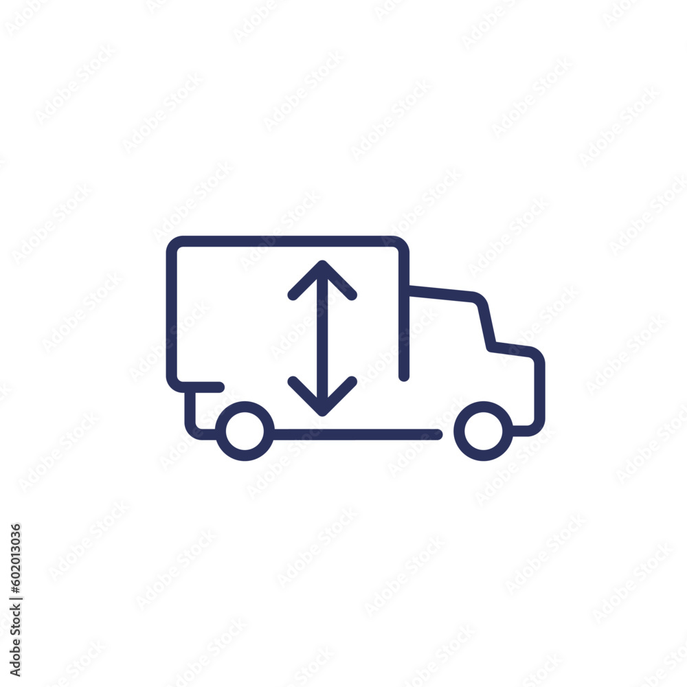 truck height icon, line vector truck height icon, line vector