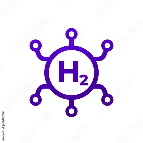 hydrogen synthesis icon, H2 energy vector