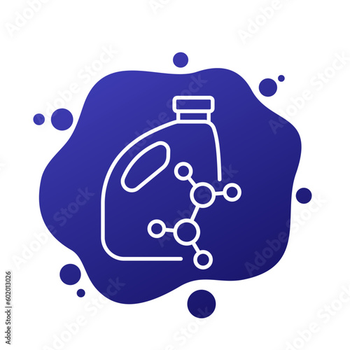 synthetic oil line icon, vector