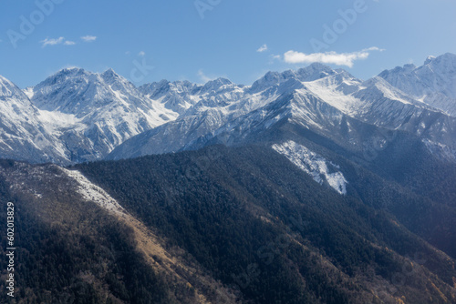 Snow covered peaks in Sichuan province, China © Matyas Rehak