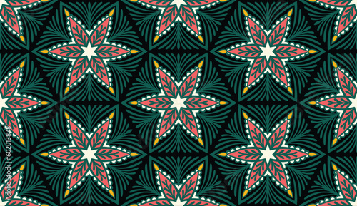 Geometric ethnic oriental pattern traditional Design for background,carpet,wallpaper,clothing,wrapping,Batik,fabric,Vector illustration.embroidery style.