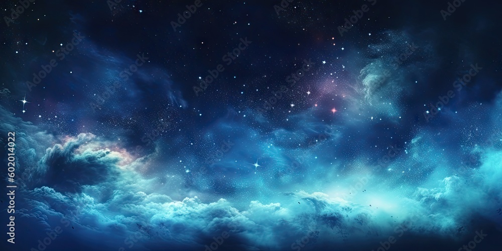 Fototapeta premium Blue Space Background with Light and Pattern. Abstract Art Concept Wallpaper. Generative AI illustrations.