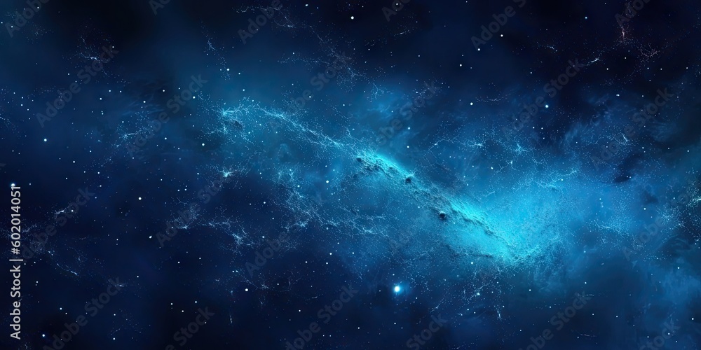 Naklejka premium Blue Space Background with Light and Pattern. Abstract Art Concept Wallpaper. Generative AI illustrations.