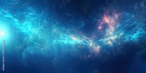 Blue Space Background with Light and Pattern. Abstract Art Concept Wallpaper. Generative AI illustrations.