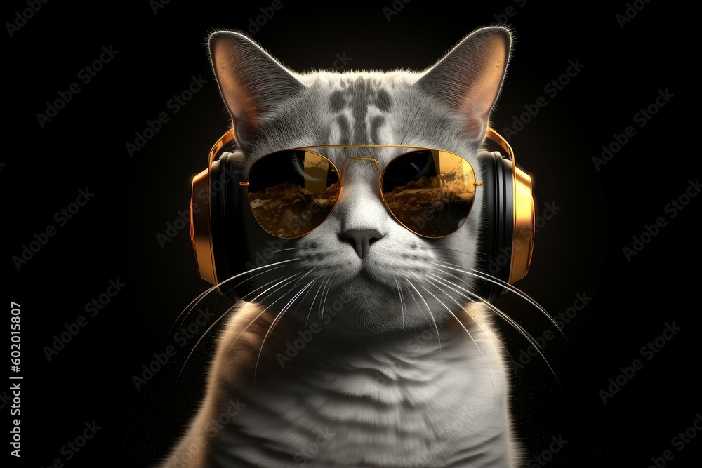 Cat dj headphones. Generate Ai Cat dj headphones. Generate Ai