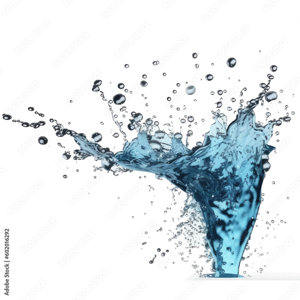 Obraz premium Vector isolated blue splash of water.
