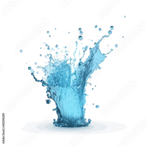 Vector isolated blue splash of water.