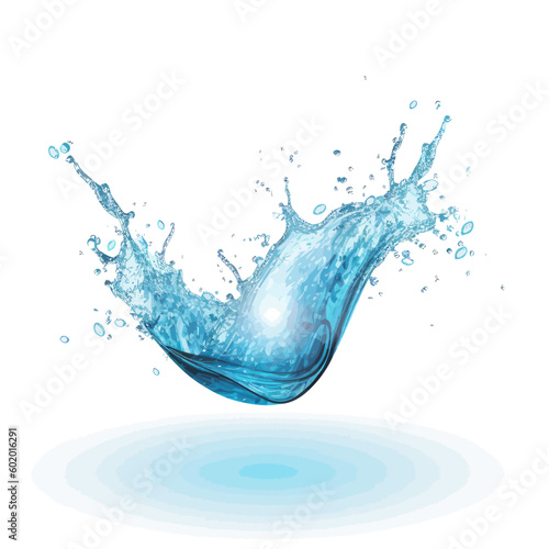 Vector isolated blue splash of water.