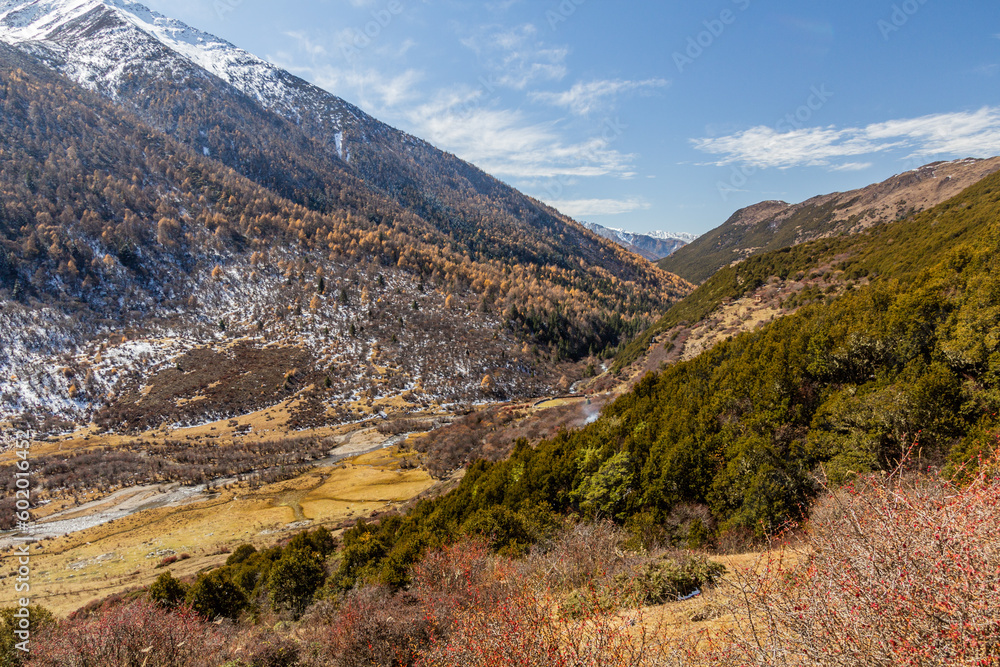 Haizi valley near Siguniang mountain in Sichuan province, China Haizi valley near Siguniang mountain in Sichuan province, China