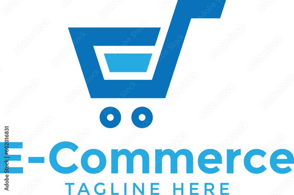 Letter D and shopping cart logo design template vector Letter D and shopping cart logo design template vector