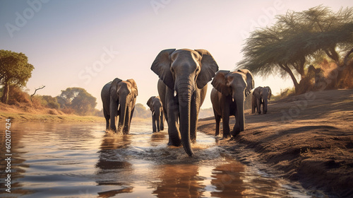 Elephants walking on a dirt road