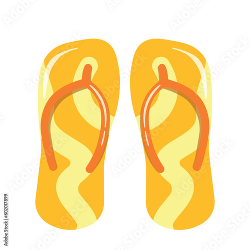 Yellow Flip Flop Sandals Icon Clipart for Beach Summer Doodle Vector  Illustration Stock-Vektorgrafik | Adobe Stock